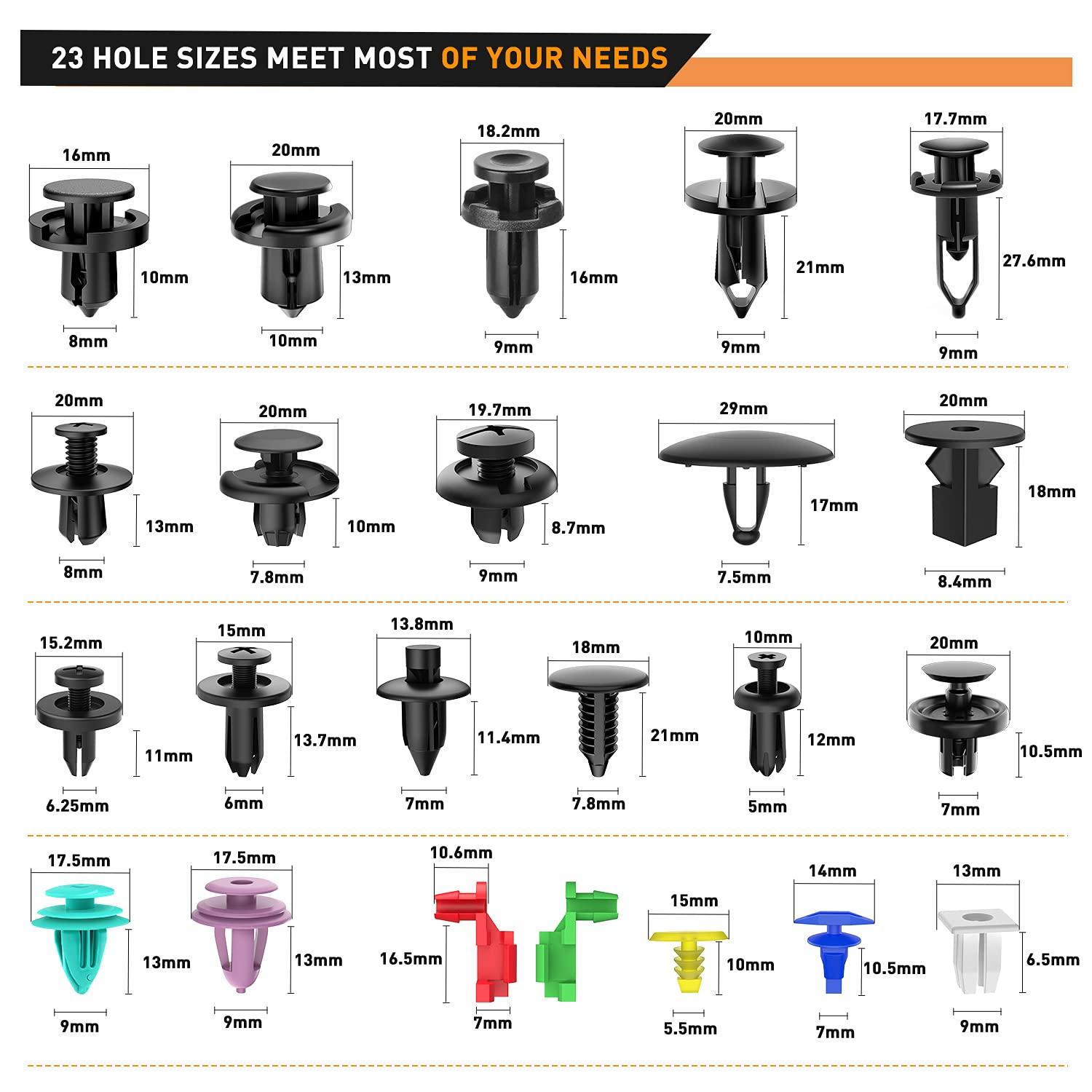 Automotive Plastic Fastener Clips Assortment Kit | 19 Varieties - BsBuy