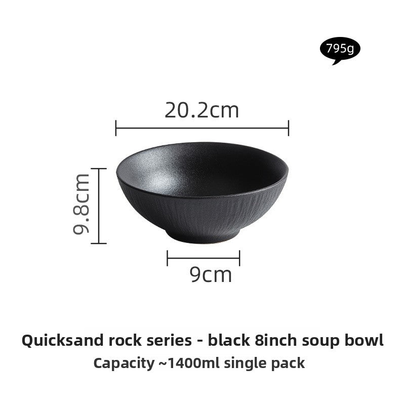 Black and White Ceramic Dishes, Dishes, Home Eating Bowls, Soup Bowls, Fish Plates