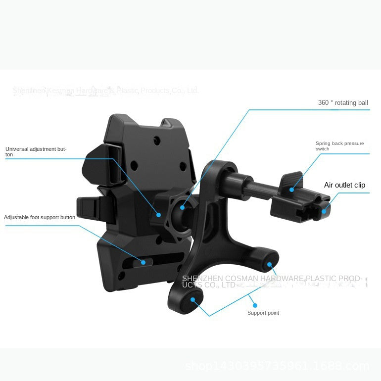 Long Rod Automatic Lock Car Phone Holder — Telescopic Suction Cup & Air Vent Mount | Universal Fit - BsBuy