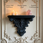 3D Printed Gothic Floating Shelf | Carved Wall Decor & Retro Plant Display Stand