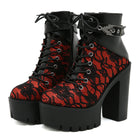 Vintage Lace Platform Ankle Boots