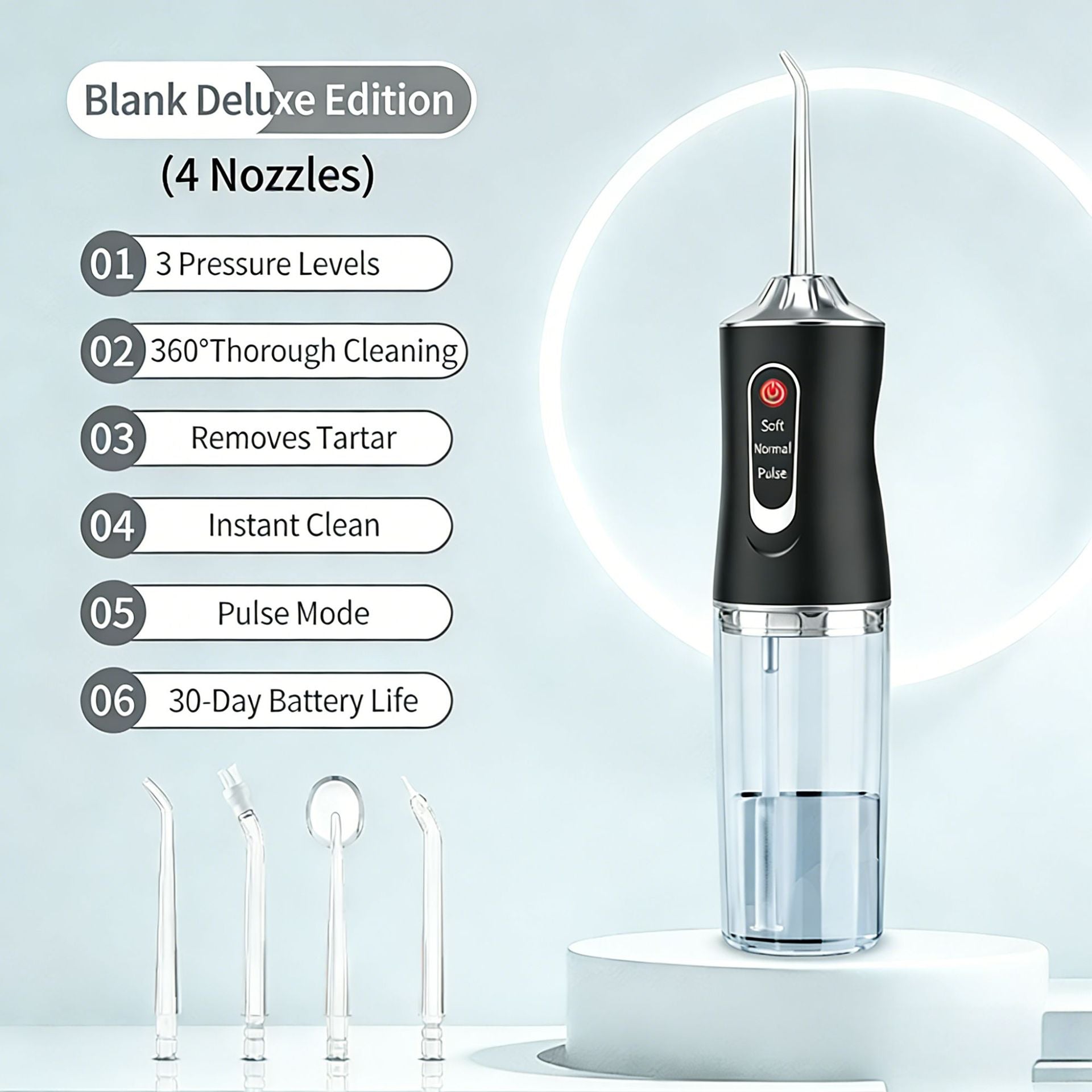 Electric Dental Flosser & Portable Oral Irrigator – IPX6 Waterproof, 15+ Day Battery | 4 Colours