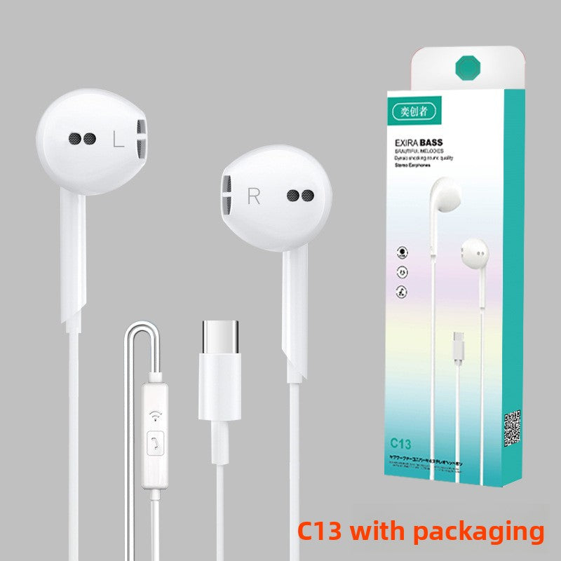 In-Ear Wired Headphones with Microphone and Type-C Support - BsBuy