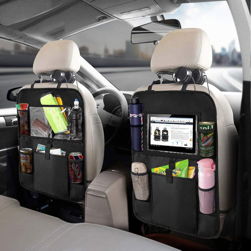 Car Rear Seat Anti-Kick Storage Bag — Multi-Functional Organiser | Black - BsBuy
