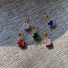 Birthstone Zircon Necklace Pendant — Stainless Steel Round Charm | 12 Months | Gold & Steel - BsBuy