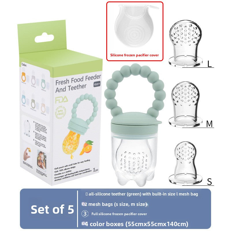 Baby Silicone Fruit Feeder & Teething Pacifier — Safe Food-Grade Soother for 0–3 Years - BsBuy
