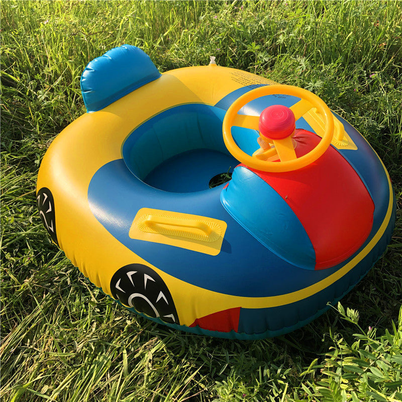 Infant and toddler swimming ring car swimming ring with steering wheel seat ring baby seat ring inflatable swimming ring - BsBuy