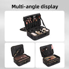 Portable Multi-Layer Cosmetic & Tool Organiser Bag – PVC Leather Travel Beauty Case | Pink & Black