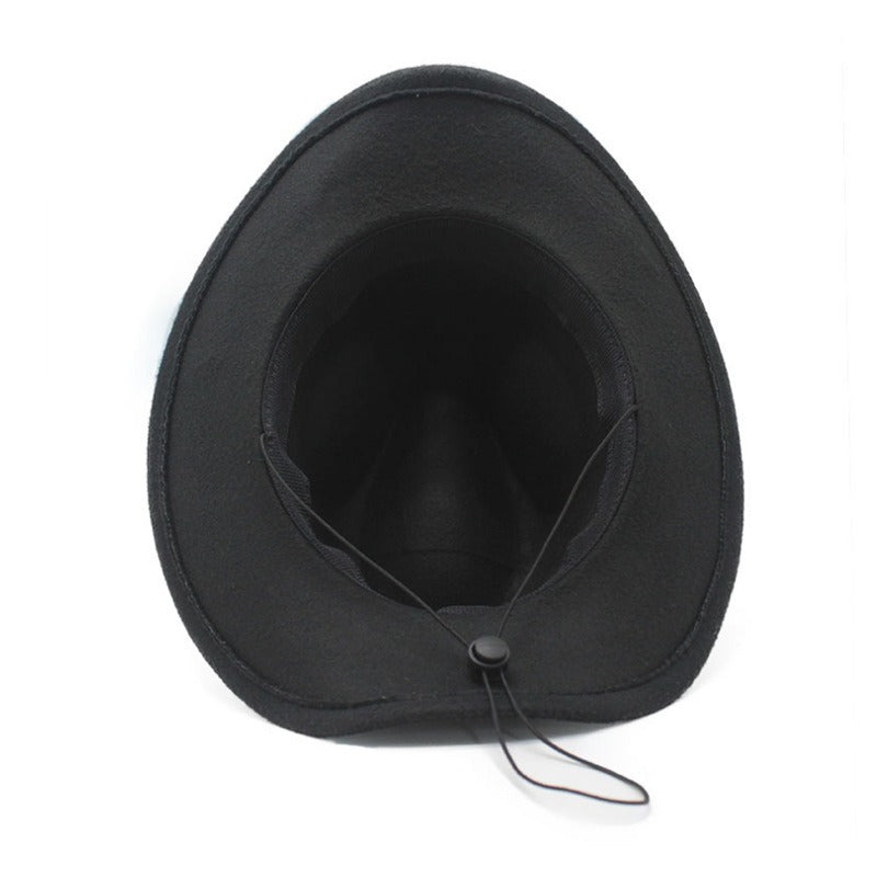 Western Wide-Brim Jazz Hat — Felt & Satin Unisex Cowboy Hat | 8 Colours | One Size