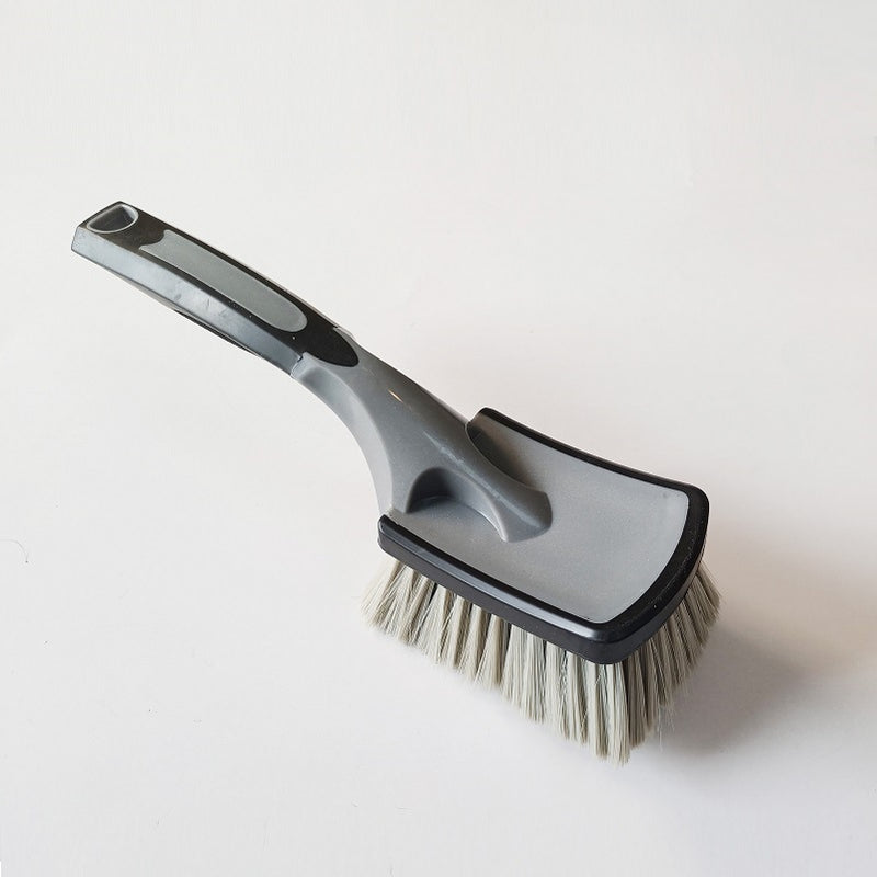 Soft Car Tyre & Wheel Brush Cleaning Tool – Scratch-Free PBT Bristles | 26x7cm | Space Grey - BsBuy