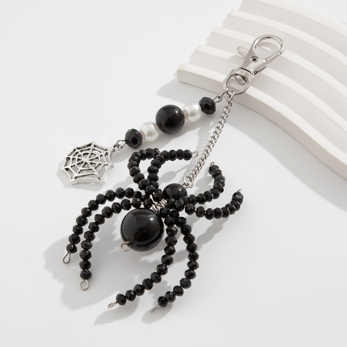 Sunflower Crystal Keychain Set — 3-Piece Pearl, Spider & Floral Accessory Collection - BsBuy