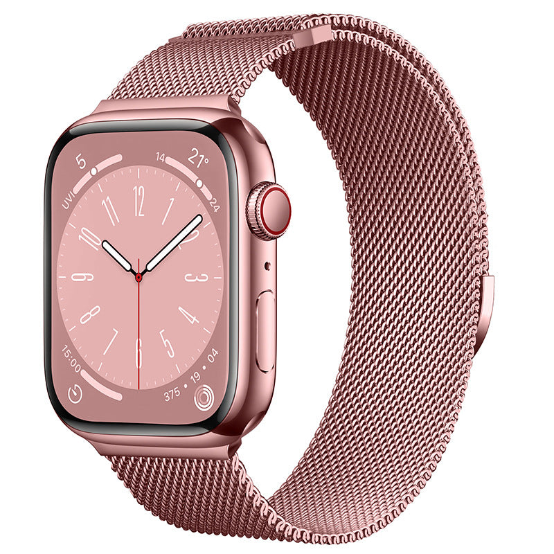 Compatible with Apple Watch, Two-Section Half-Circle Magnetic Milanese Steel Band for iWatch 11, Apple Watch Strap - BsBuy
