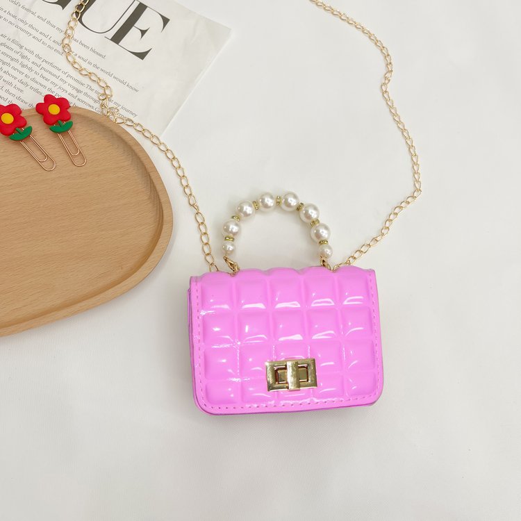 Children's Bag Pearl Tote Bag Princess Bag Mini Pearl Tote Bag Cute Girl Bag Ribbed Bag - BsBuy