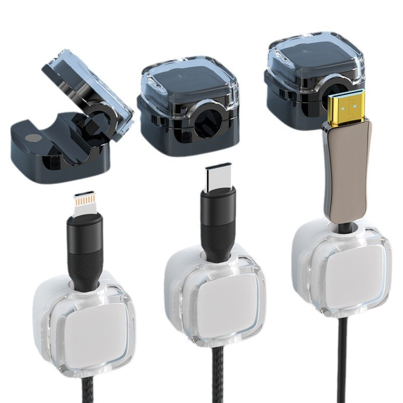 Magnetic Transparent Cable Organiser Clips – Desk & Wall Wire Management | 3-Pack | 6 Colours - BsBuy