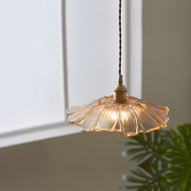 Copper & Glass Lotus Leaf Pendant Light – Nordic Luxury Chandelier - BsBuy
