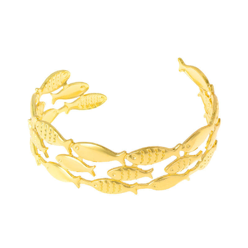 Fish Scale Patchwork Metal Bracelet – Statement Jewellery - BsBuy
