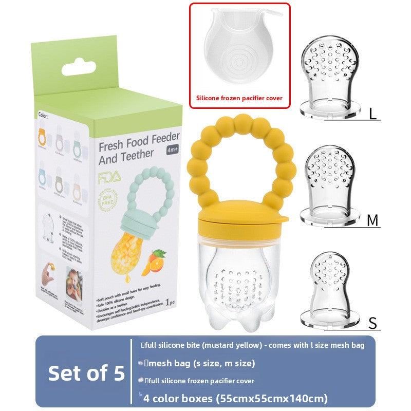 Baby Silicone Fruit Feeder & Teething Pacifier — Safe Food-Grade Soother for 0–3 Years - BsBuy