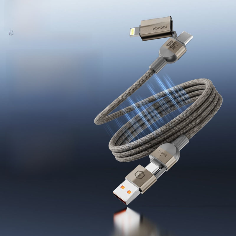 Magnetic Braided 4-in-1 Fast Charging Data Cable - BsBuy