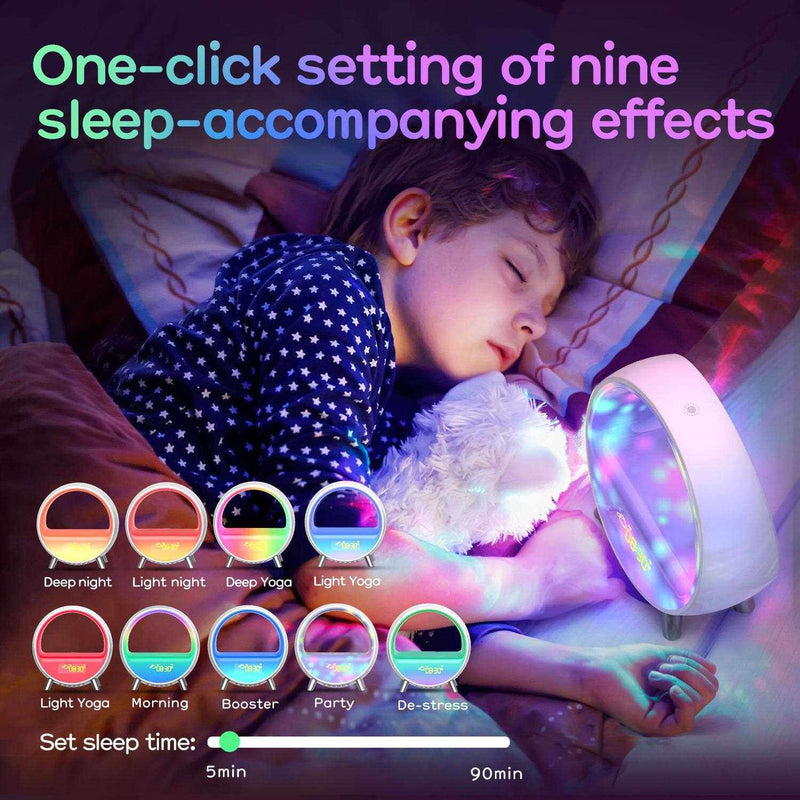 Smart LED Sunrise Wake-Up Light with Bluetooth Speaker & Wireless Charging - BsBuy