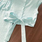 Casual Two-Piece Set for Girls Summer Sleeveless Top with Tie-Back Design and Straight-Leg Pants Mid to Large Size - BsBuy