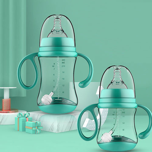 Baby Feeding Bottle with Handles — BPA-Free PP, Wide Neck (180ml / 240ml / 300ml)
