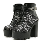 Vintage Lace Platform Ankle Boots