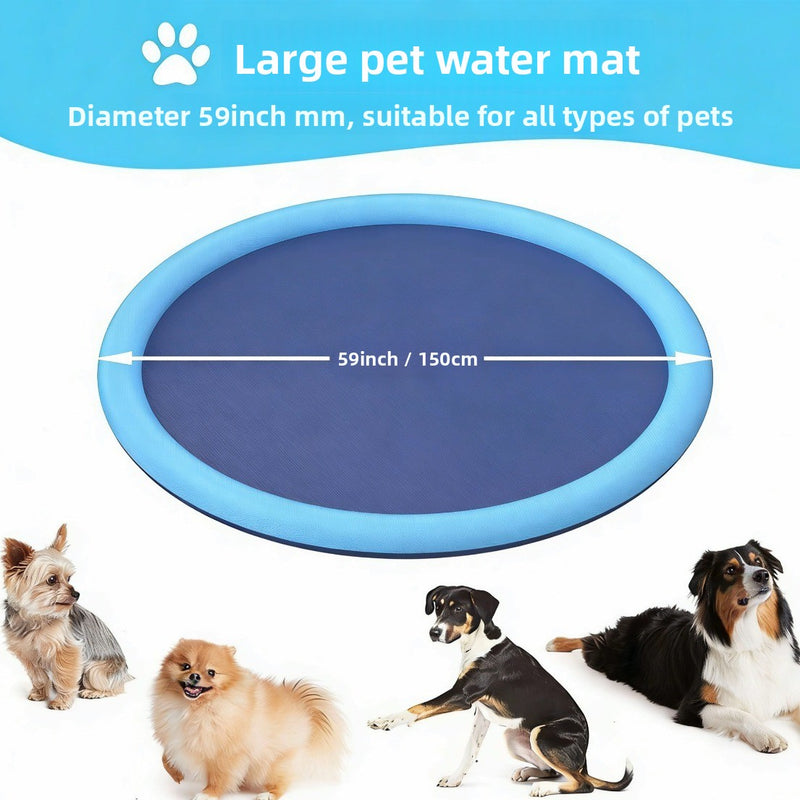 Round PVC Pet Water Spray Mat – Cooling Splash Pad for Dogs & Cats - BsBuy