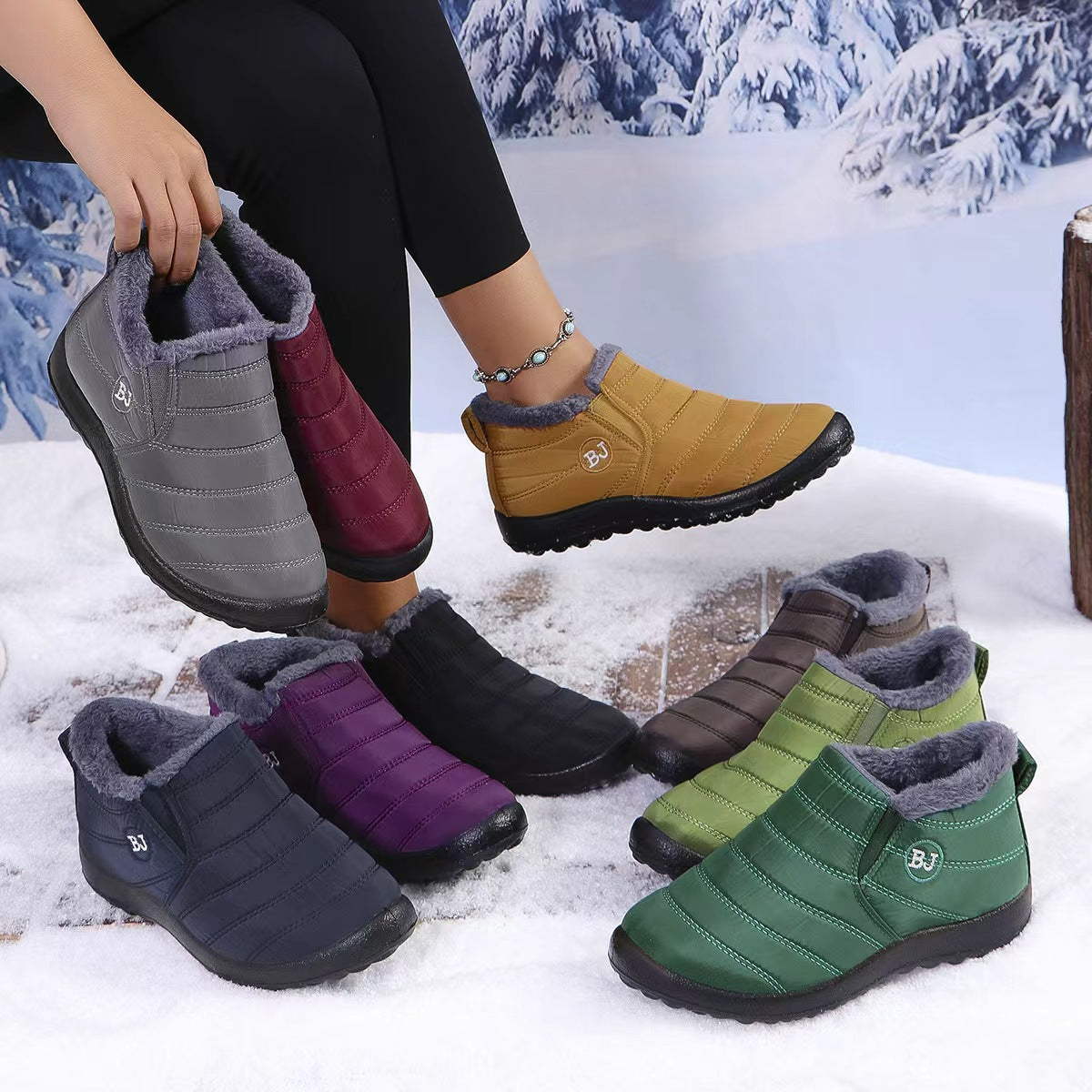 Unisex Winter Snow Boots Waterproof Slip Resistant