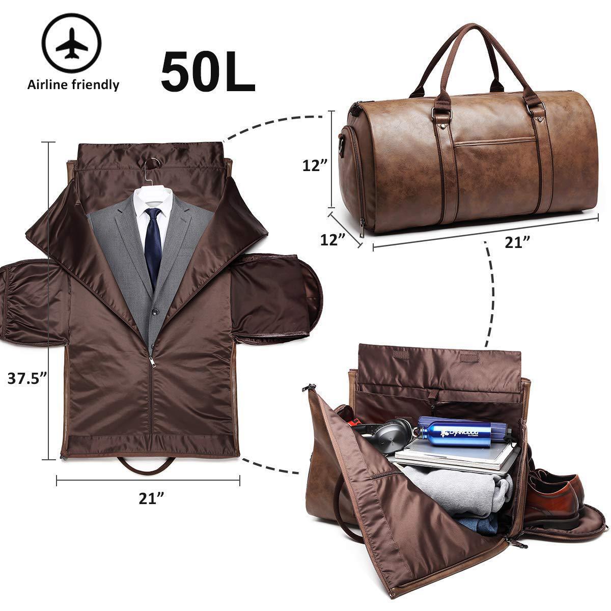Convertible Garment Duffel Bag with Shoe Compartment