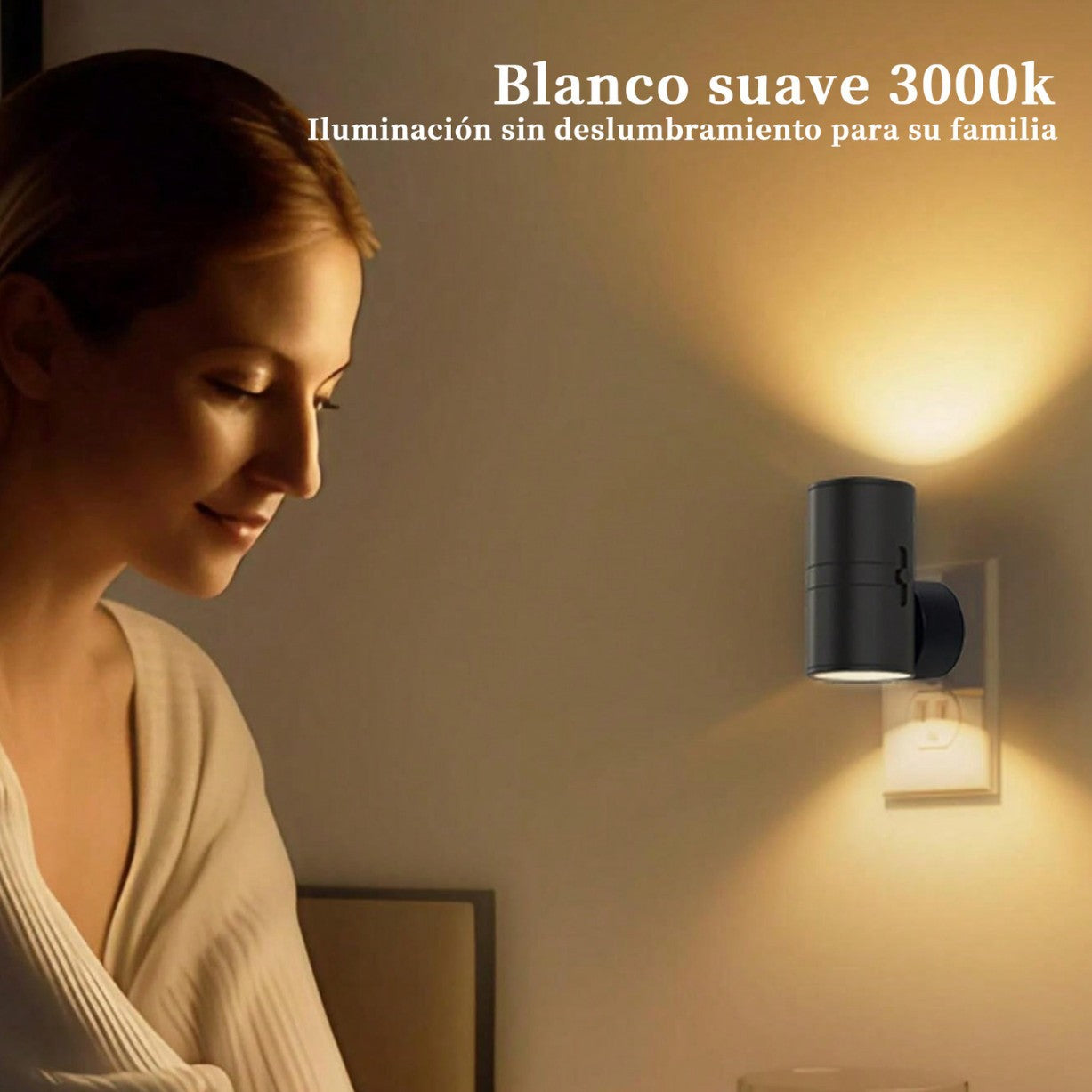 Cylinder LED Night Light – 0–100% Dimmable, Dusk-to-Dawn Sensor | Plug-In - BsBuy