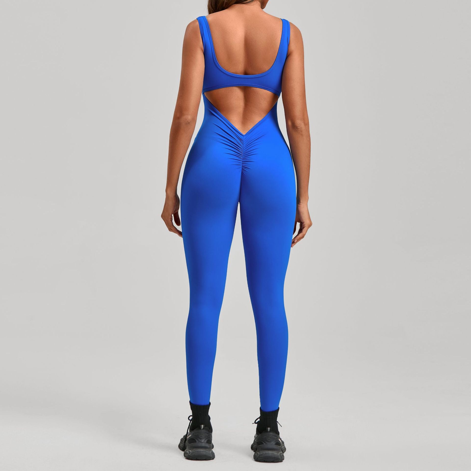 One-Piece Fitness Suit — Backless V-Neck Yoga & Gym Bodysuit - BsBuy
