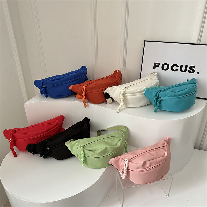 Crossbody bag women's casual bag canvas bag waist bag trendy sports chest bag - BsBuy