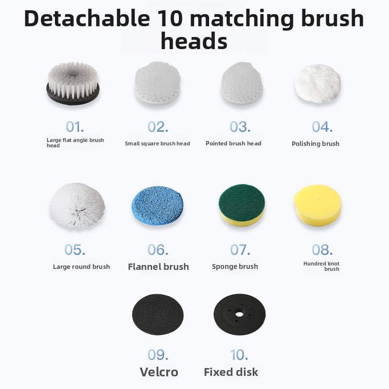 9-in-1 Wireless Electric Cleaning Brush – Long Handle Scrubber - BsBuy