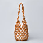 Women's Woven Bucket Bag – Hollow Wooden Bead Shoulder Bag - BsBuy