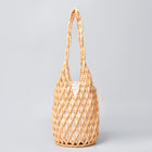 Women's Woven Bucket Bag – Hollow Wooden Bead Shoulder Bag - BsBuy