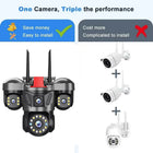 6MP Triple Lens Triple View Security Camera Wireless WiFi Outdoor HD Surveillance Camera for Home Remote Monitoring - BsBuy