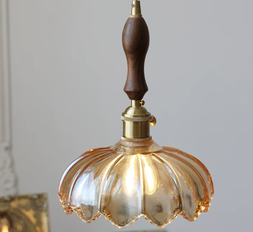 Vintage Glass Flower Minimalist Pendant Light - BsBuy