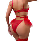 Sexy Lace Lingerie Set — Mesh Garter Belt, Ultra-Thin Bra & Underwear | 3-Piece - BsBuy
