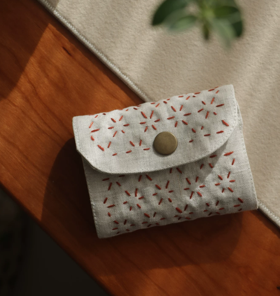 Accordion Coin Purse Handmade Embroidered Vintage Artistic - BsBuy