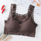 Women's Lace Sports Bra — Cotton Yoga & Fitness Crop Top | One Size - BsBuy