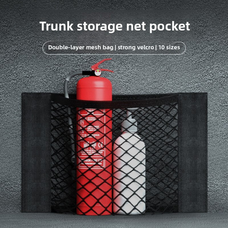 Car Trunk Storage Net Bag with Velcro - BsBuy