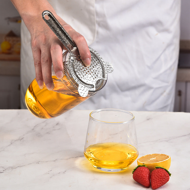 304 Stainless Steel Cocktail Ice Strainer — Spring-Loaded Cross Pattern Filter | Natural, Black, Gold & Rose Gold - BsBuy