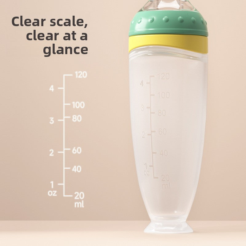 Silicone Squeeze Feeding Spoon Bottle — Food-Grade Baby Weaning Feeder from 3 Months+ - BsBuy