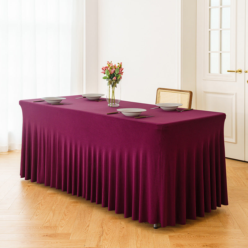 Stretch Spandex Table Cloth Rectangular, Fitted Table Cover for Weddings Parties Banquets Hotel Event Decoration - BsBuy
