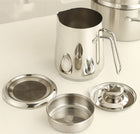 Stainless Steel Kitchen Oil Filter & Storage Pot - Silver / 1200ml