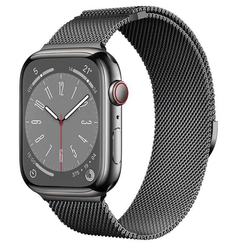 Compatible with Apple Watch, Two-Section Half-Circle Magnetic Milanese Steel Band for iWatch 11, Apple Watch Strap - BsBuy