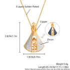 Double-Sided Madonna & Cross Necklace – Colourful Zircon Pendant on Adjustable Box Chain - BsBuy