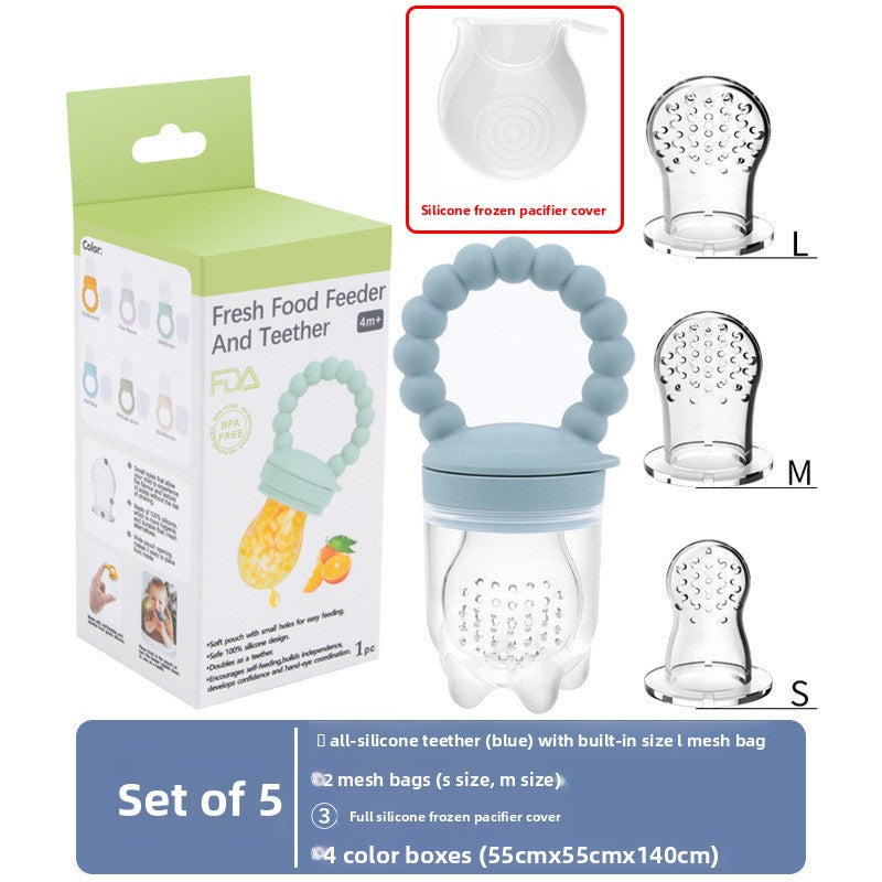 Baby Silicone Fruit Feeder & Teething Pacifier — Safe Food-Grade Soother for 0–3 Years - BsBuy