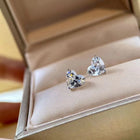 BsBuy S925 Sterling Silver Heart Earrings | High-Carbon Stone or Moissanite | 0.5ct & 1ct