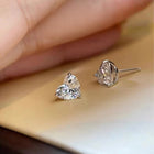 BsBuy S925 Sterling Silver Heart Earrings | High-Carbon Stone or Moissanite | 0.5ct & 1ct